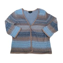 Pendleton One Button Cardigan Sweater Linen Cotton Blend