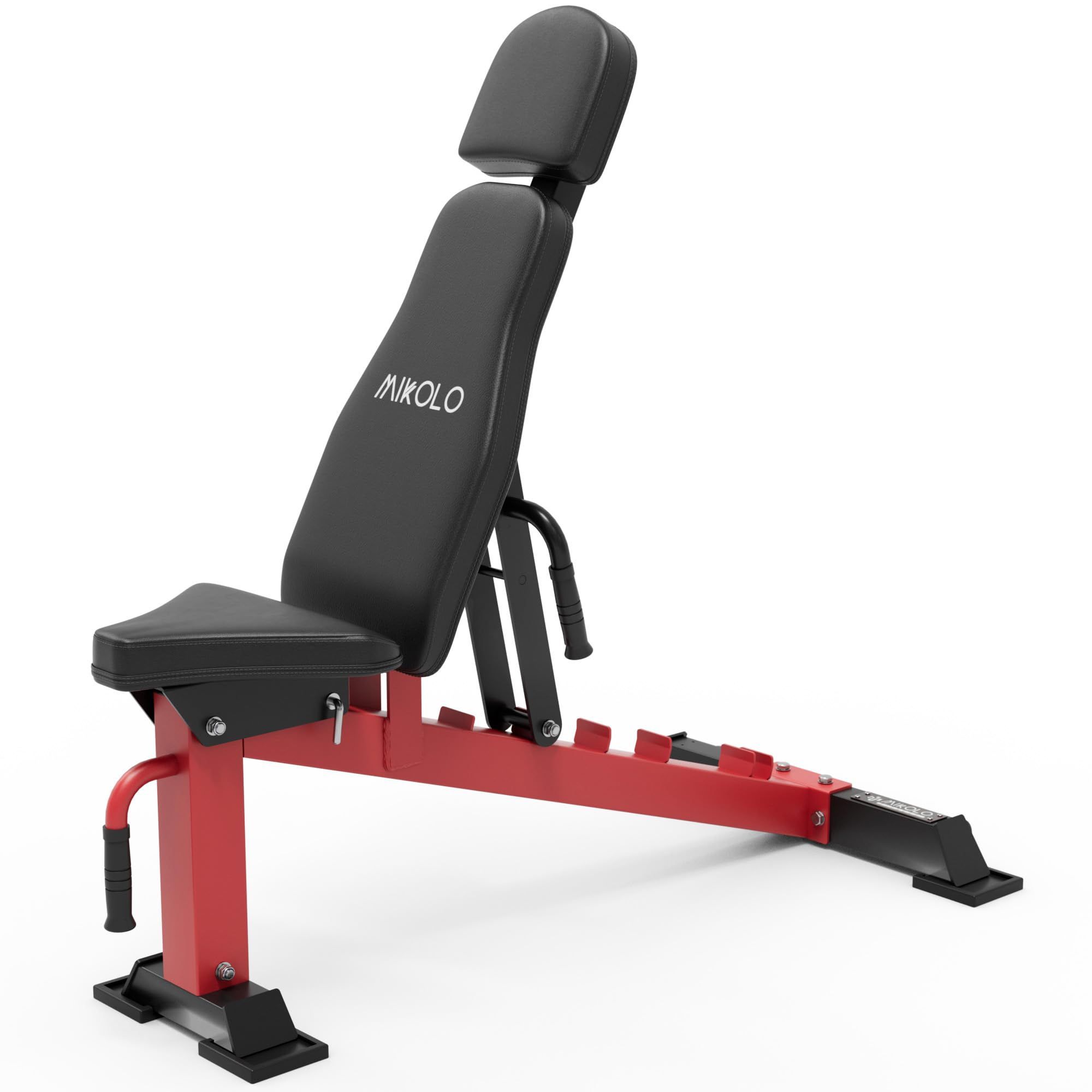 Mikolo Adjustable Weight Bench, Adjustable Strength Training Bench for Full Body Workout, Workout Bench with 7 Back Positions