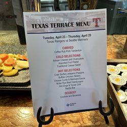 Texas Rangers Thurs April 25  Premium Buffet 