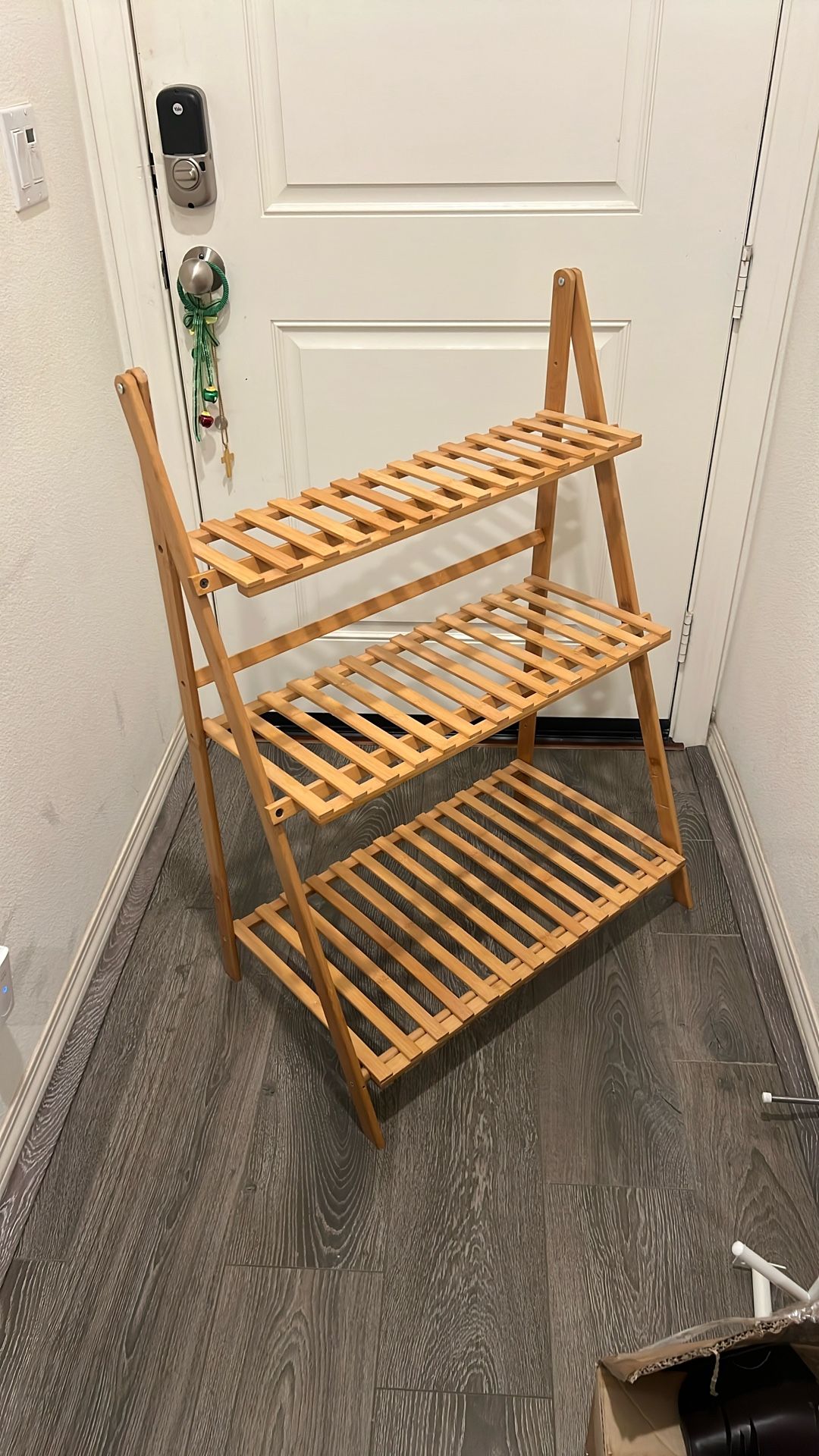 Bamboo Ladder Plant Stand 3 Tier Foldable Flower Pot Display Shelf Rack for Indoor Outdoor Home Patio Lawn Garden Balcony Organizer Planter Holder