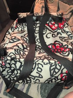 Coach Daisy Floral Graffiti black and white coach backpack