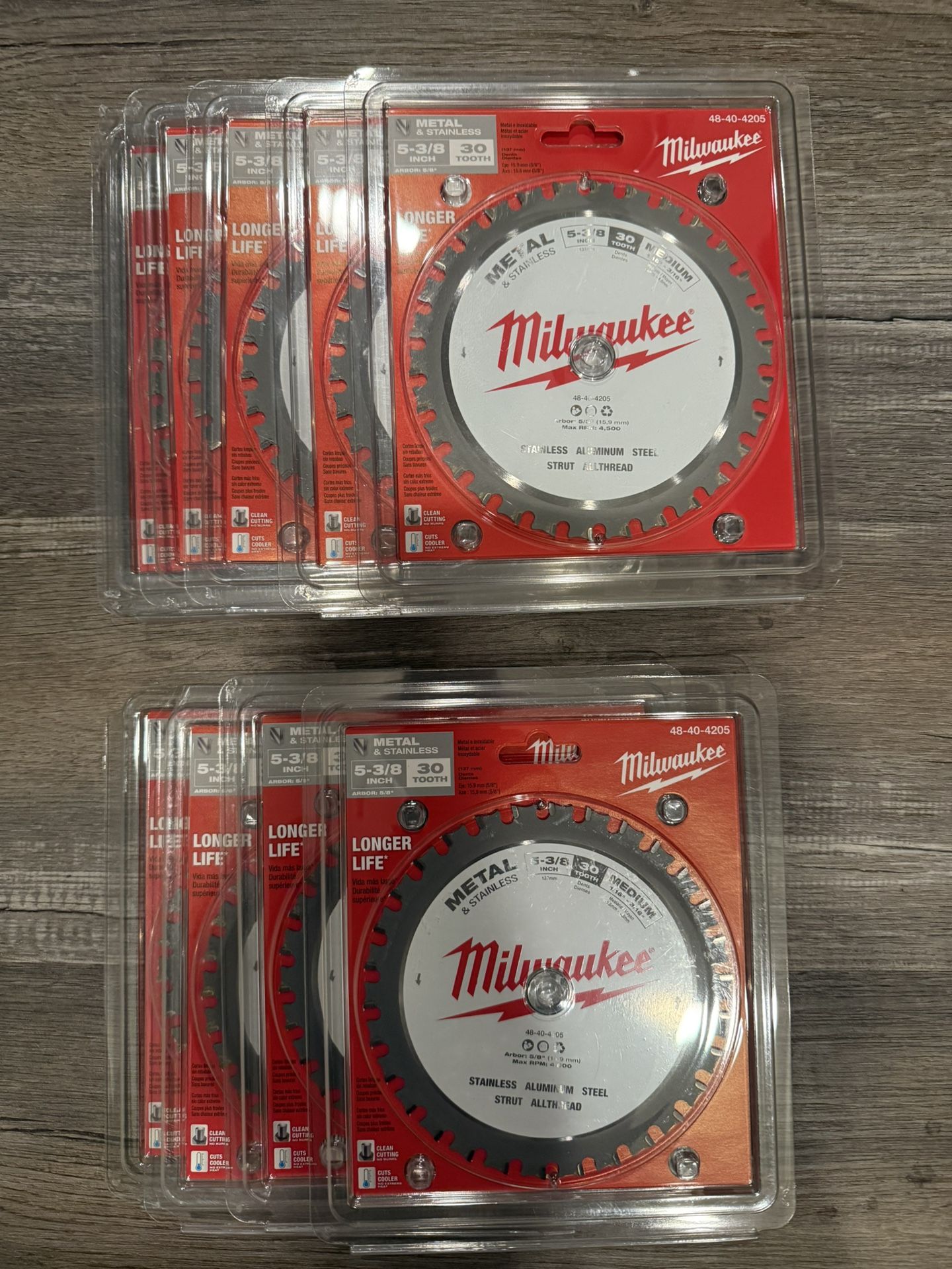 (10) Milwaukee Circular Saw Blade, 5 3/8in. Dia., 30 Tooth, Ferrous Metal Cutting