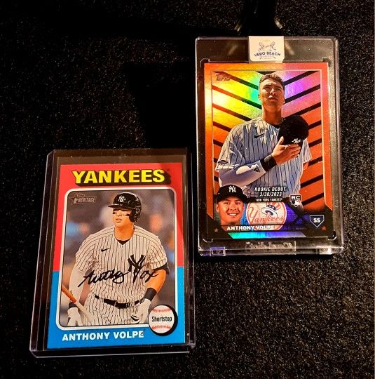 Anthony Volpe 2023 Topps MLB Debut RC with Bonus Card 2024 Heritage NY YANKEES MLB