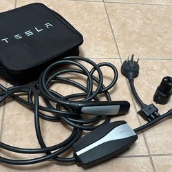 OEM Tesla Mobile Connector Charger with 120V & 240V Adapters + Case – Excellent Condition