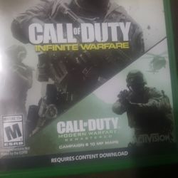 Xbox One Call of Duty infinite warfare and Call of Duty Modern Warfare remastered