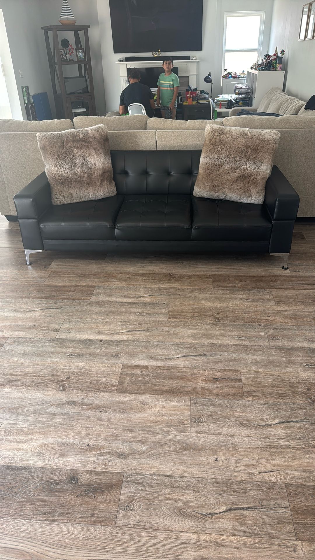 Black Futon With Pillows