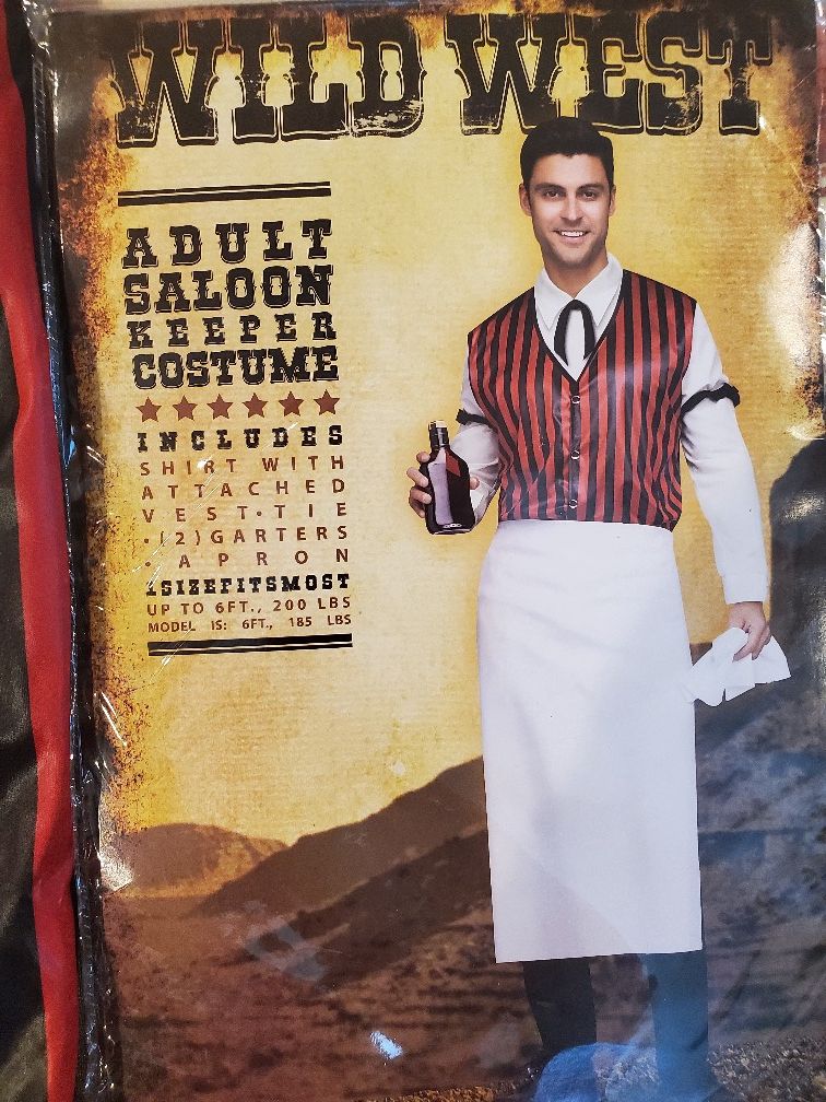 Wild West Adult Saloon Kepler Costume Men's Western Bartender One Size Fits Most