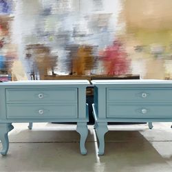 Pair Of Solid Wood Elegant End Tables, Night Stands