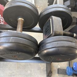 Pair Of 35 Pounds Ivanko Dumbbells In Good Condition