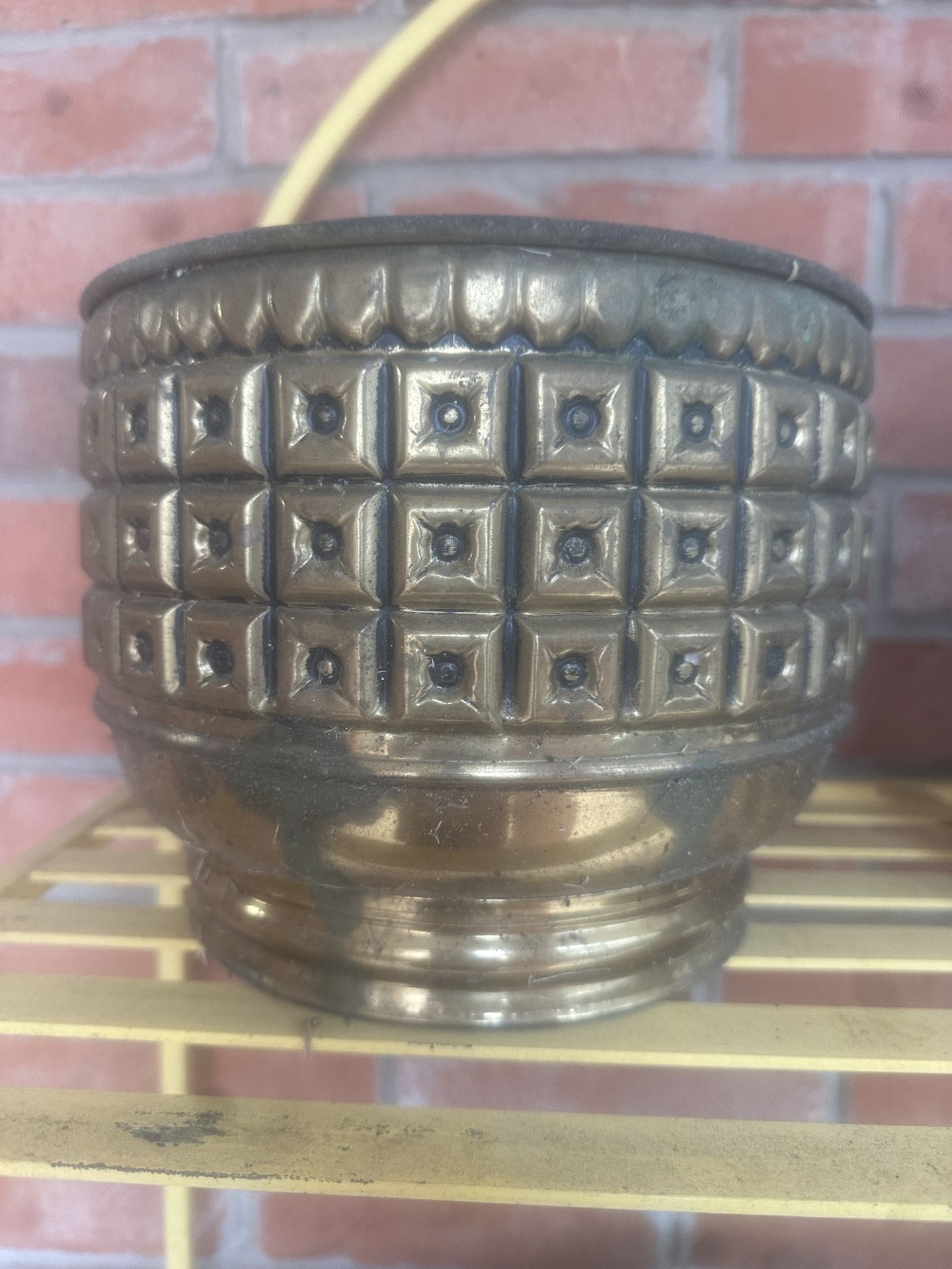 Unique, vintage brass planter