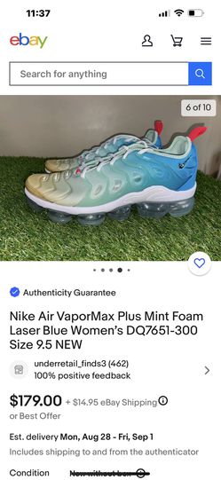Nike Air VaporMax Plus Mint Foam Laser Blue Women's DQ7651-300 for