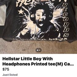 Hellstar Little Boy With Headphones Printed Shirt