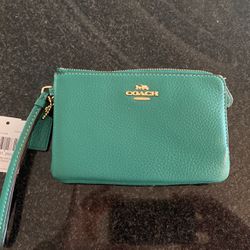 Coach Wristlet, New With Tag, Bright Jade