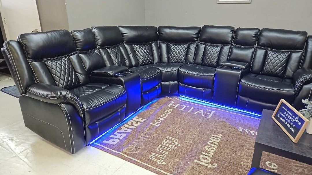 Power LED Reclining Sectional 