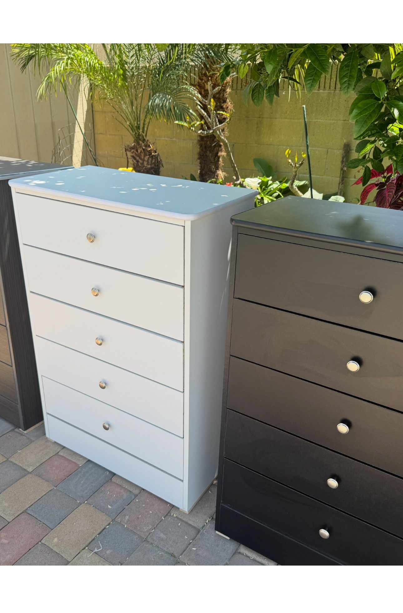 White Chest 5 Drawer Dresser New !