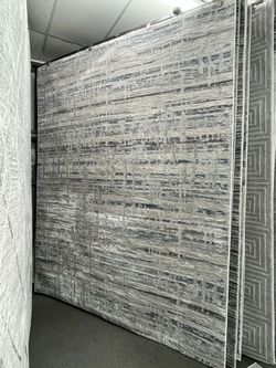 Large Abstract Area Rug Gray and Navy