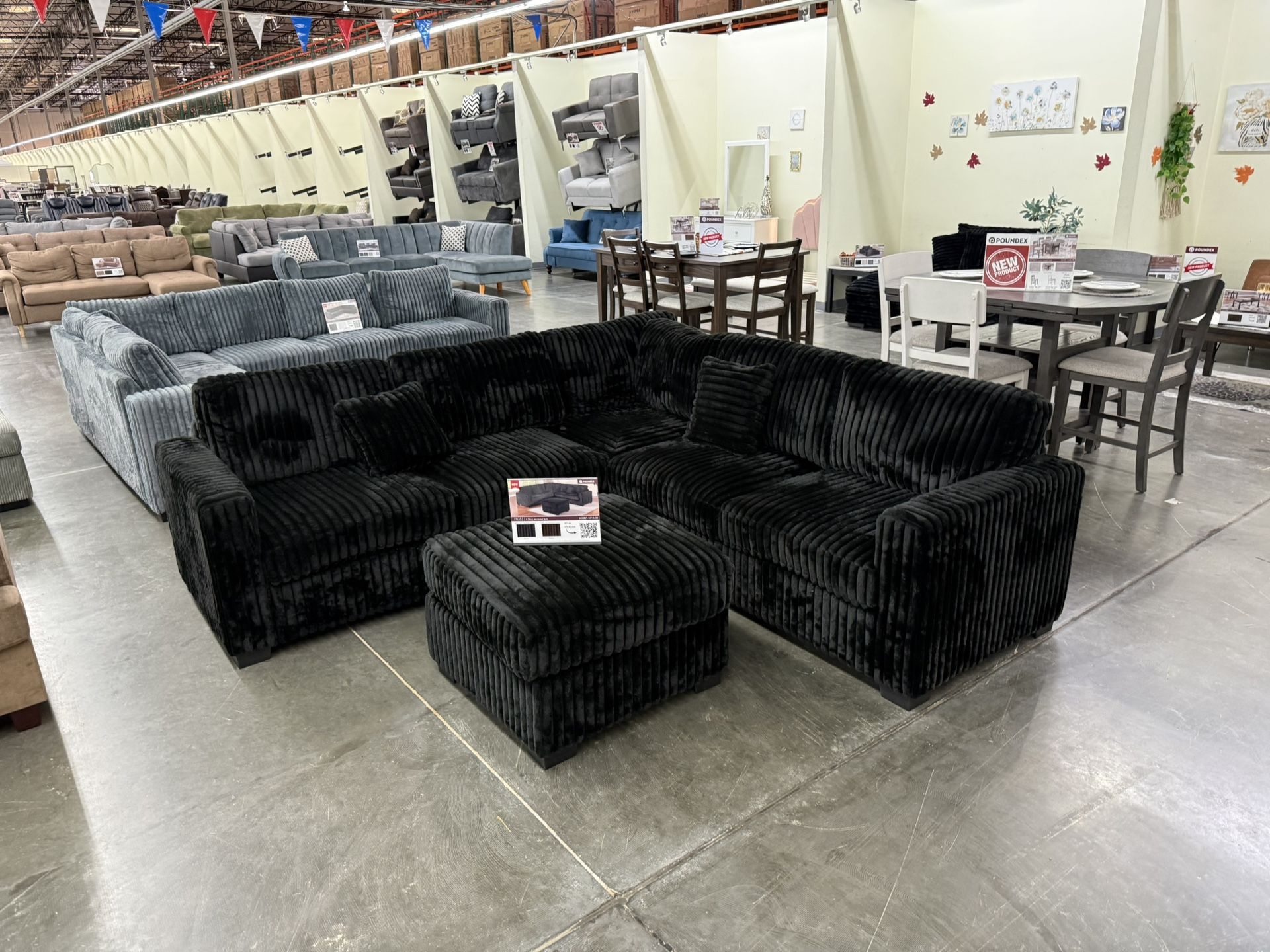 New Black Sectional 