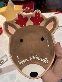 christmas NIB Hallmark reindeer plate best friends