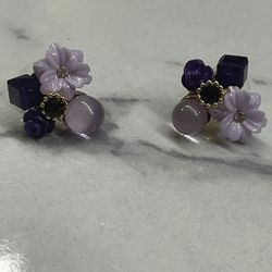 Gold Plated Flower Cluster earrings