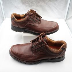 Clarks Unstructured Un Bend Men Sz 14 Casual Oxford Shoes Leather Comfort Brown
