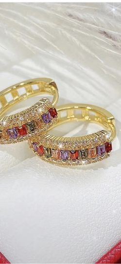 18k Gold Plated Hoop Earrings 