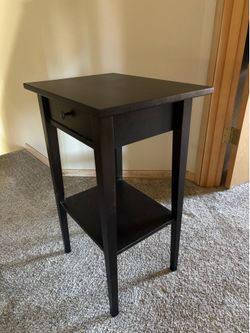 Black IKEA Hemnes Nightstand