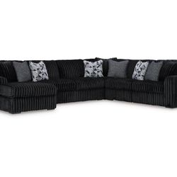 Midnight Black Ashley Sectional