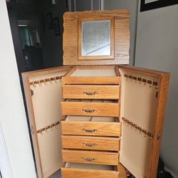 Vintage Pc Powell Free Standing Wardrobe Jewelry  Box