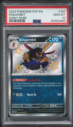 2024 POKEMON SV PALDEAN FATES SHINY RARE KINGAMBIT #187 PSA 10