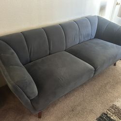 Dark Gray Velvet Sofa