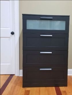 Ikea Brimnes 4 Drawer Frosted Glass Dresser