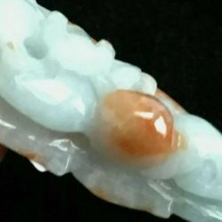 Burmese icy Type A Jadeite Jade Lucky Blessing Ruyi.