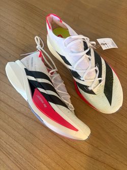 $305 NWT Adidas Adizero Prime X3 Strung Shoes Men's Size 10.5 White - JR2597