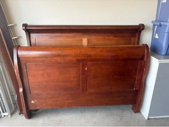 Wooden Sleigh Bed Frame, Queen