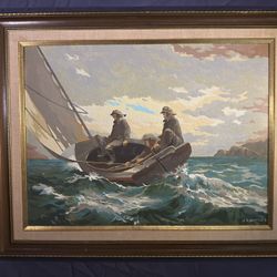 Boat at Sea after Winslow Homer by J. E. Mottola