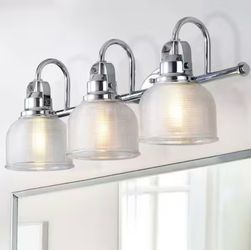 Jonathan Y Virginia 25.25 in. 3-Light Chrome Metal/Glass LED Vanity Light