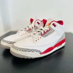 Jordan 3 Cardinal Red Sz 10.5