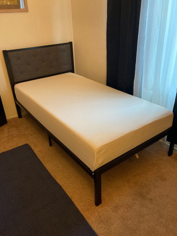 Twin Bed Memory Foam Mattress With Frame