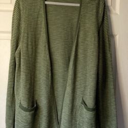 Womens plus Size 2x 20w 22w Cardigan Duster Sweater nwot
Green/white striped