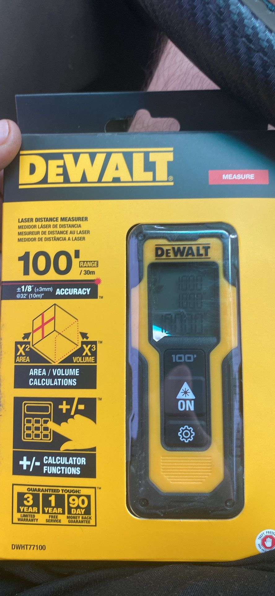 Dewalt Laser Measure 100’ New