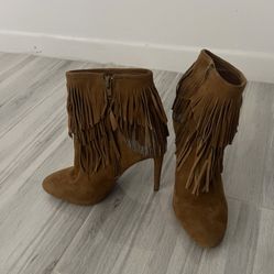 Cowgirl Stiletto Boots With Fringe