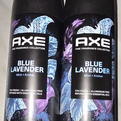 (2) Axe Body Spray ~ Blue Lavender, 4 oz