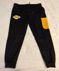 Ultra Game NBA Los Angeles Lakers Black Cargo Jogger Sweatpants (2XL)