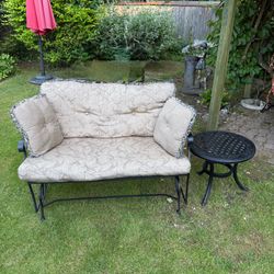 Glider bench westside table