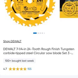 DEWALT 7¼" CARBIDE TIPPED 24T