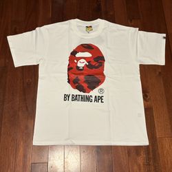 White & Red Bape Shirt Size M & L