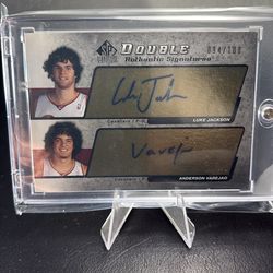Double authentic signature card Luke Jackson /Anderson varejao