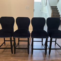 Bar Stools Set of 4, Blue