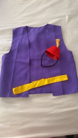 Aladdin Costume Set Purple Vest Fez Hat