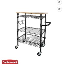 Brand New Rubbermaid 3-Tier Rolling Utility Cart 